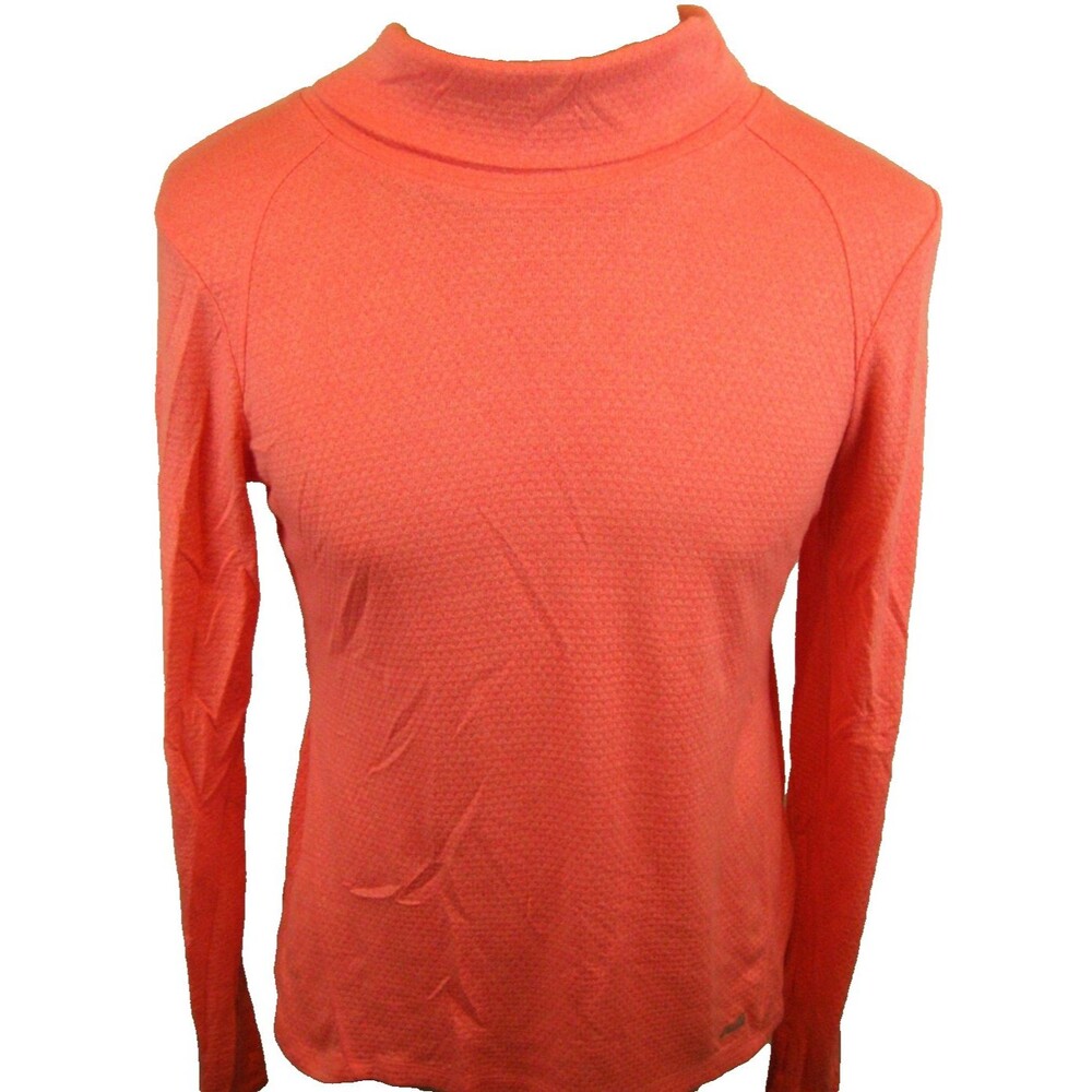 Womens Avia Orange LS Full Turtleneck Shirt Top Blouse sz Lg